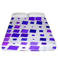 Square Purple Angular Sizes Fitted Sheet (king Size)