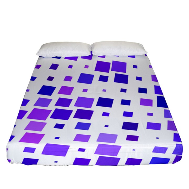 Square Purple Angular Sizes Fitted Sheet (California King Size)