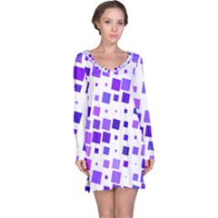 Square Purple Angular Sizes Long Sleeve Nightdress