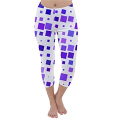 Square Purple Angular Sizes Capri Winter Leggings 