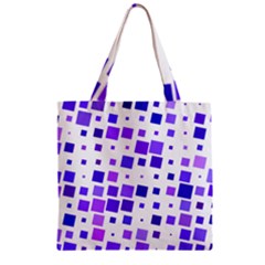 Square Purple Angular Sizes Zipper Grocery Tote Bag