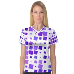 Square Purple Angular Sizes V-neck Sport Mesh Tee