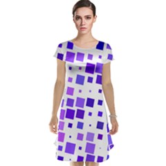 Square Purple Angular Sizes Cap Sleeve Nightdress