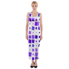 Square Purple Angular Sizes Fitted Maxi Dress by HermanTelo