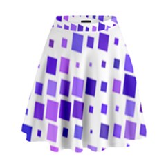 Square Purple Angular Sizes High Waist Skirt