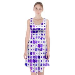 Square Purple Angular Sizes Racerback Midi Dress