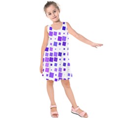 Square Purple Angular Sizes Kids  Sleeveless Dress