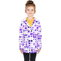 Square Purple Angular Sizes Kids  Double Breasted Button Coat