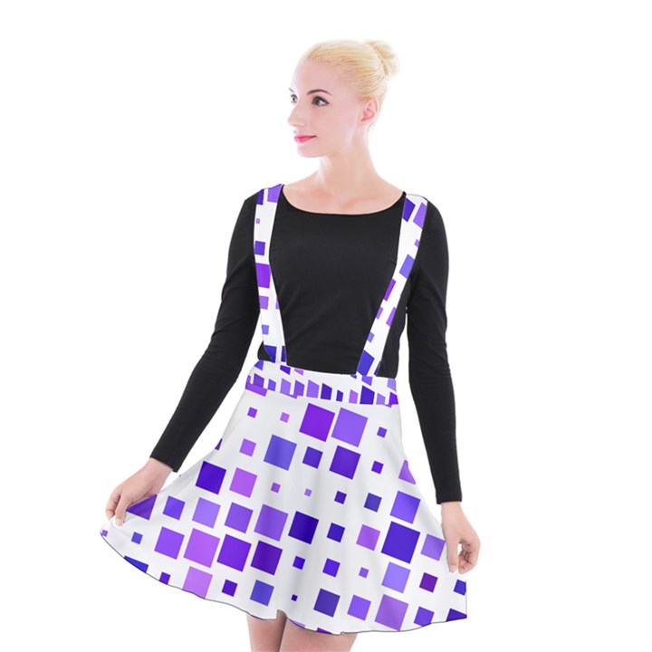 Square Purple Angular Sizes Suspender Skater Skirt