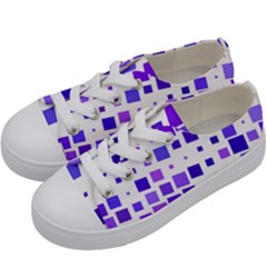 Square Purple Angular Sizes Kids  Low Top Canvas Sneakers