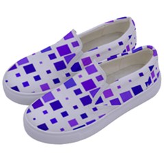 Square Purple Angular Sizes Kids  Canvas Slip Ons by HermanTelo