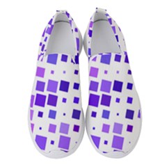 Square Purple Angular Sizes Women s Slip On Sneakers