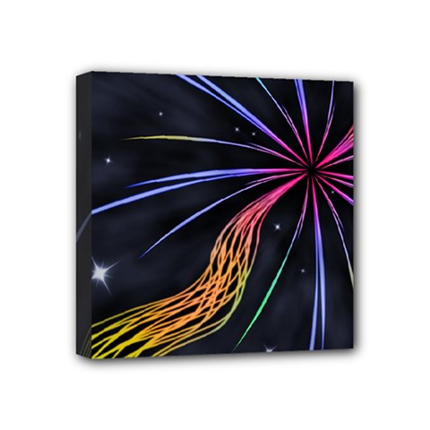 Stars Space Firework Burst Light Mini Canvas 4  X 4  (stretched)