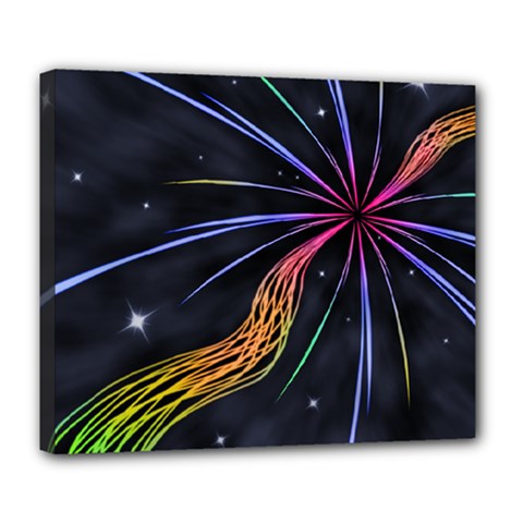 Stars Space Firework Burst Light Deluxe Canvas 24  X 20  (stretched) by HermanTelo