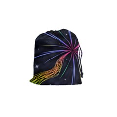 Stars Space Firework Burst Light Drawstring Pouch (small) by HermanTelo