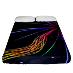 Stars Space Firework Burst Light Fitted Sheet (queen Size)