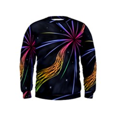 Stars Space Firework Burst Light Kids  Sweatshirt