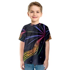 Stars Space Firework Burst Light Kids  Sport Mesh Tee