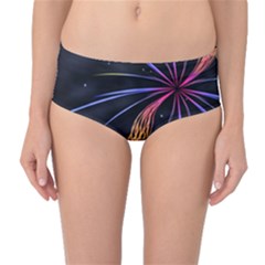 Stars Space Firework Burst Light Mid-waist Bikini Bottoms