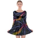 Stars Space Firework Burst Light Long Sleeve Skater Dress View1