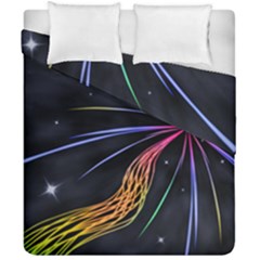 Stars Space Firework Burst Light Duvet Cover Double Side (california King Size)