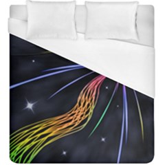 Stars Space Firework Burst Light Duvet Cover (king Size) by HermanTelo