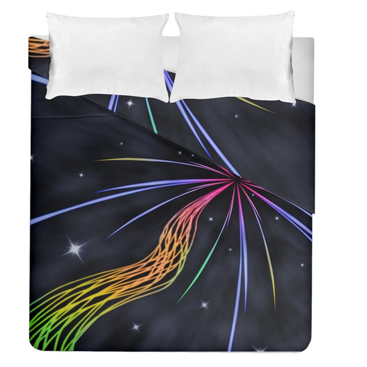 Stars Space Firework Burst Light Duvet Cover Double Side (Queen Size)