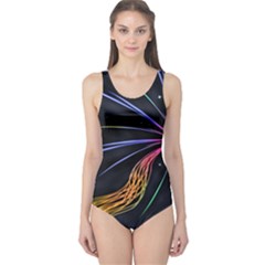 Stars Space Firework Burst Light One Piece Swimsuit