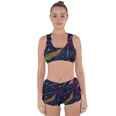 Stars Space Firework Burst Light Racerback Boyleg Bikini Set