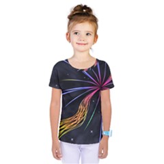 Stars Space Firework Burst Light Kids  One Piece Tee