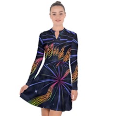 Stars Space Firework Burst Light Long Sleeve Panel Dress by HermanTelo