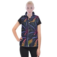 Stars Space Firework Burst Light Women s Button Up Vest