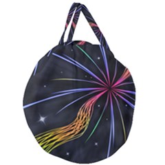 Stars Space Firework Burst Light Giant Round Zipper Tote