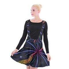 Stars Space Firework Burst Light Suspender Skater Skirt by HermanTelo