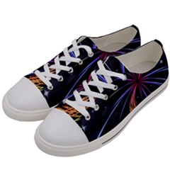 Stars Space Firework Burst Light Women s Low Top Canvas Sneakers