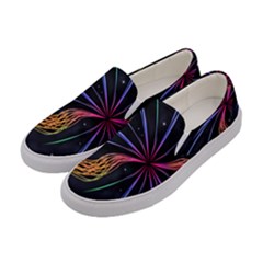 Stars Space Firework Burst Light Women s Canvas Slip Ons