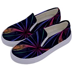 Stars Space Firework Burst Light Kids  Canvas Slip Ons by HermanTelo