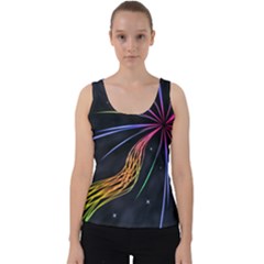 Stars Space Firework Burst Light Velvet Tank Top by HermanTelo