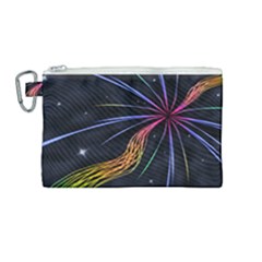 Stars Space Firework Burst Light Canvas Cosmetic Bag (medium) by HermanTelo