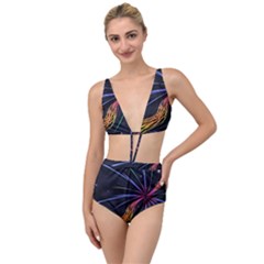 Stars Space Firework Burst Light Tied Up Two Piece Swimsuit