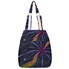 Stars Space Firework Burst Light Center Zip Backpack