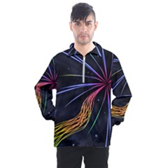 Stars Space Firework Burst Light Men s Half Zip Pullover