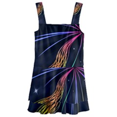 Stars Space Firework Burst Light Kids  Layered Skirt Swimsuit