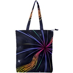 Stars Space Firework Burst Light Double Zip Up Tote Bag