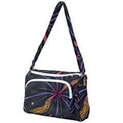 Stars Space Firework Burst Light Front Pocket Crossbody Bag