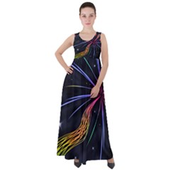 Stars Space Firework Burst Light Empire Waist Velour Maxi Dress