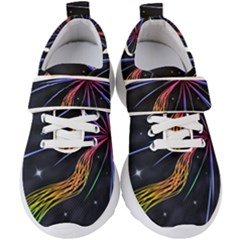 Stars Space Firework Burst Light Kids  Velcro Strap Shoes