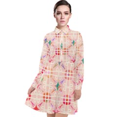 Watercolour Watercolor Paint Ink Long Sleeve Chiffon Shirt Dress