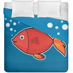 Sketch Nature Water Fish Cute Duvet Cover Double Side (king Size)