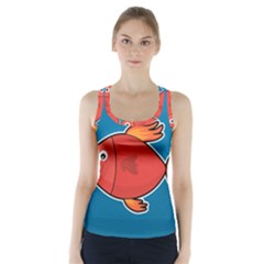 Sketch Nature Water Fish Cute Racer Back Sports Top